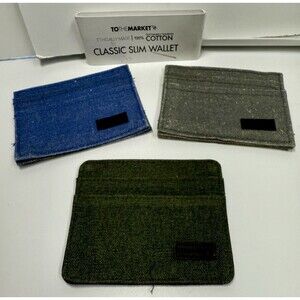 TO THE MARKET Lot Bundle Of 3 Denim Card Holder Unisex New